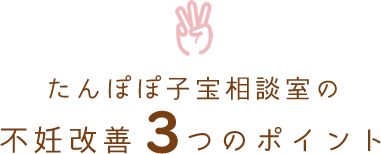 たんぽぽ子宝相談室の不妊改善３つのポイント